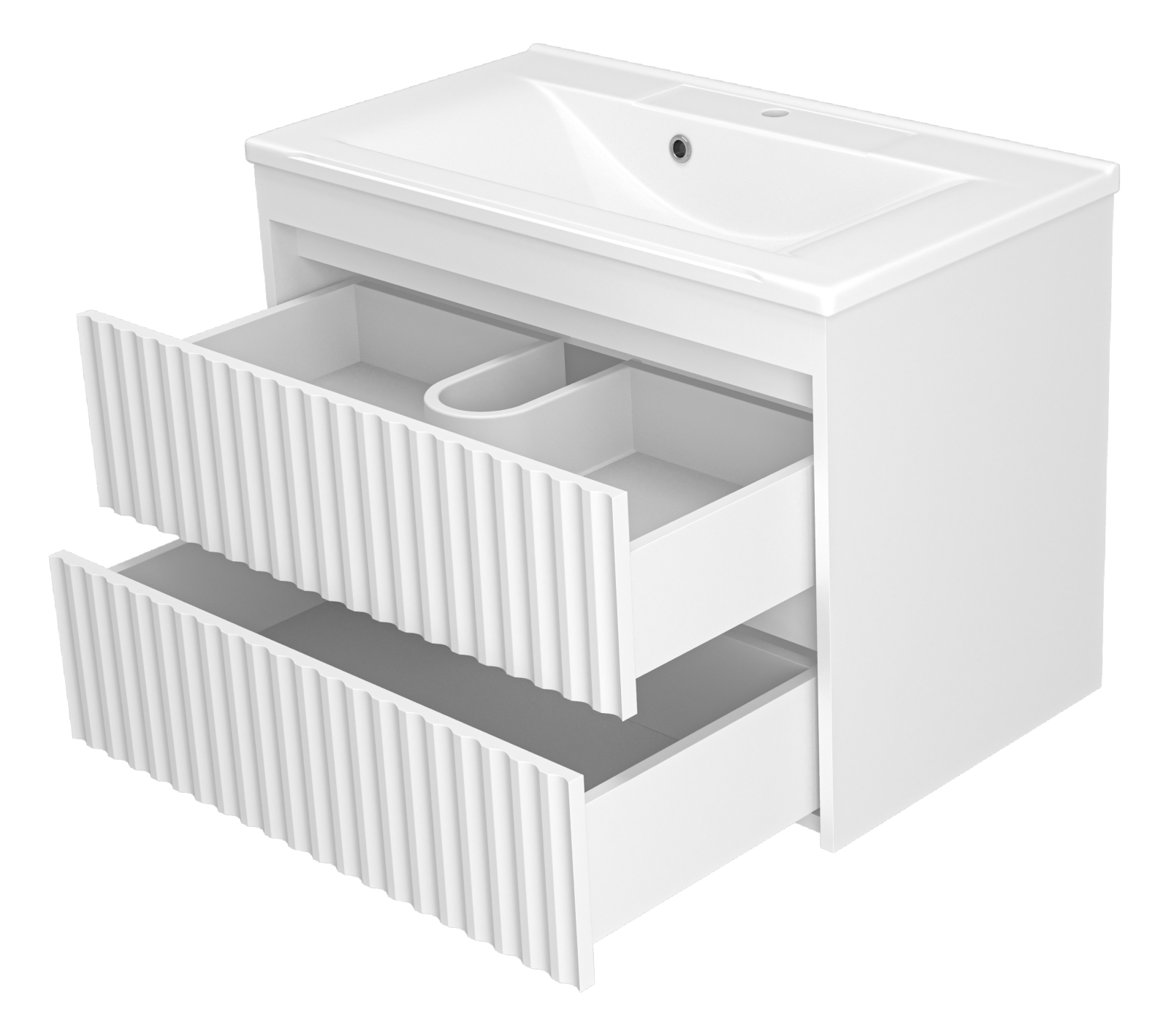 Тумба с раковиной Brevita Balaton 80 подвесная, белый