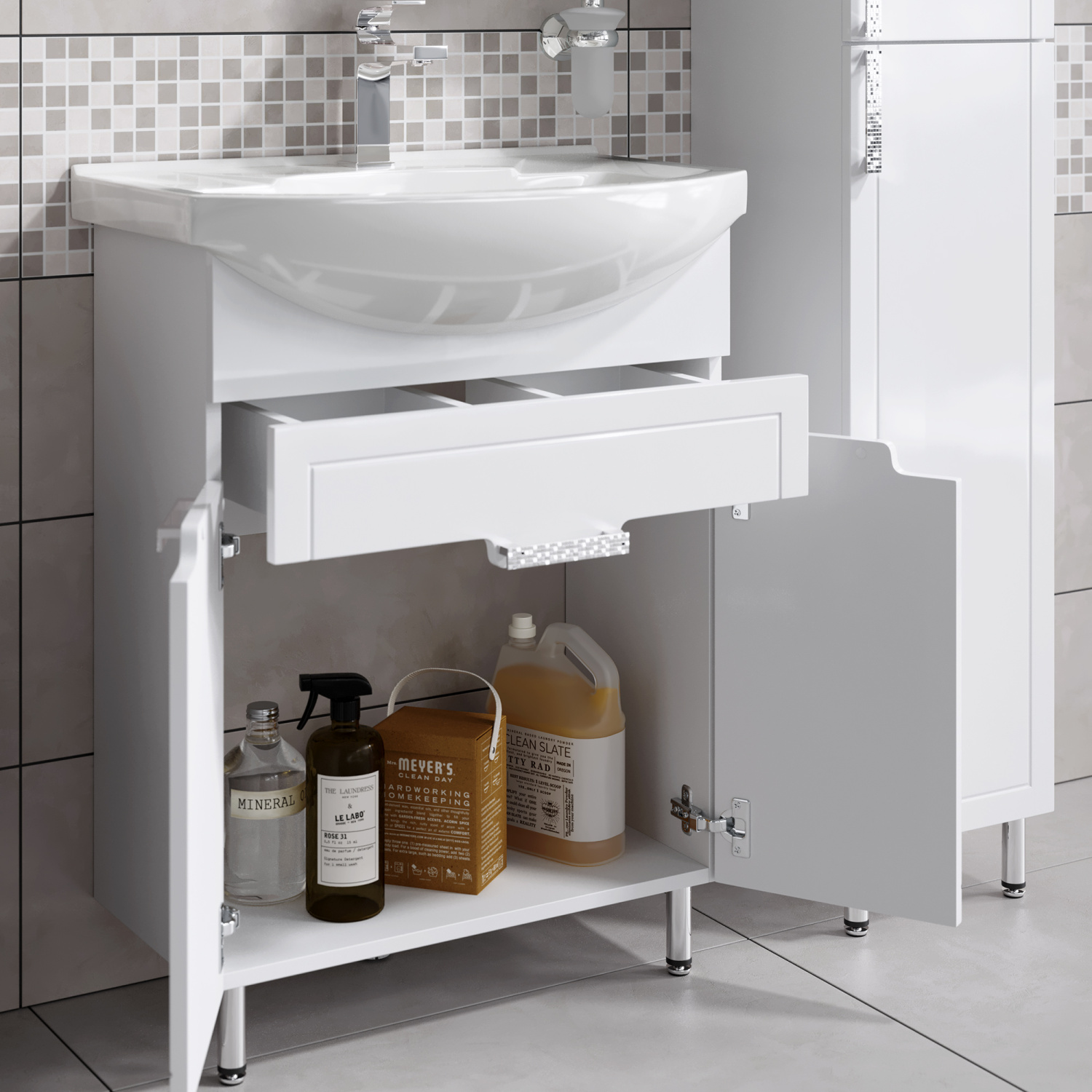 Мебель для ванной Alavann Vittoria 65-02 комплект, напольный, белый