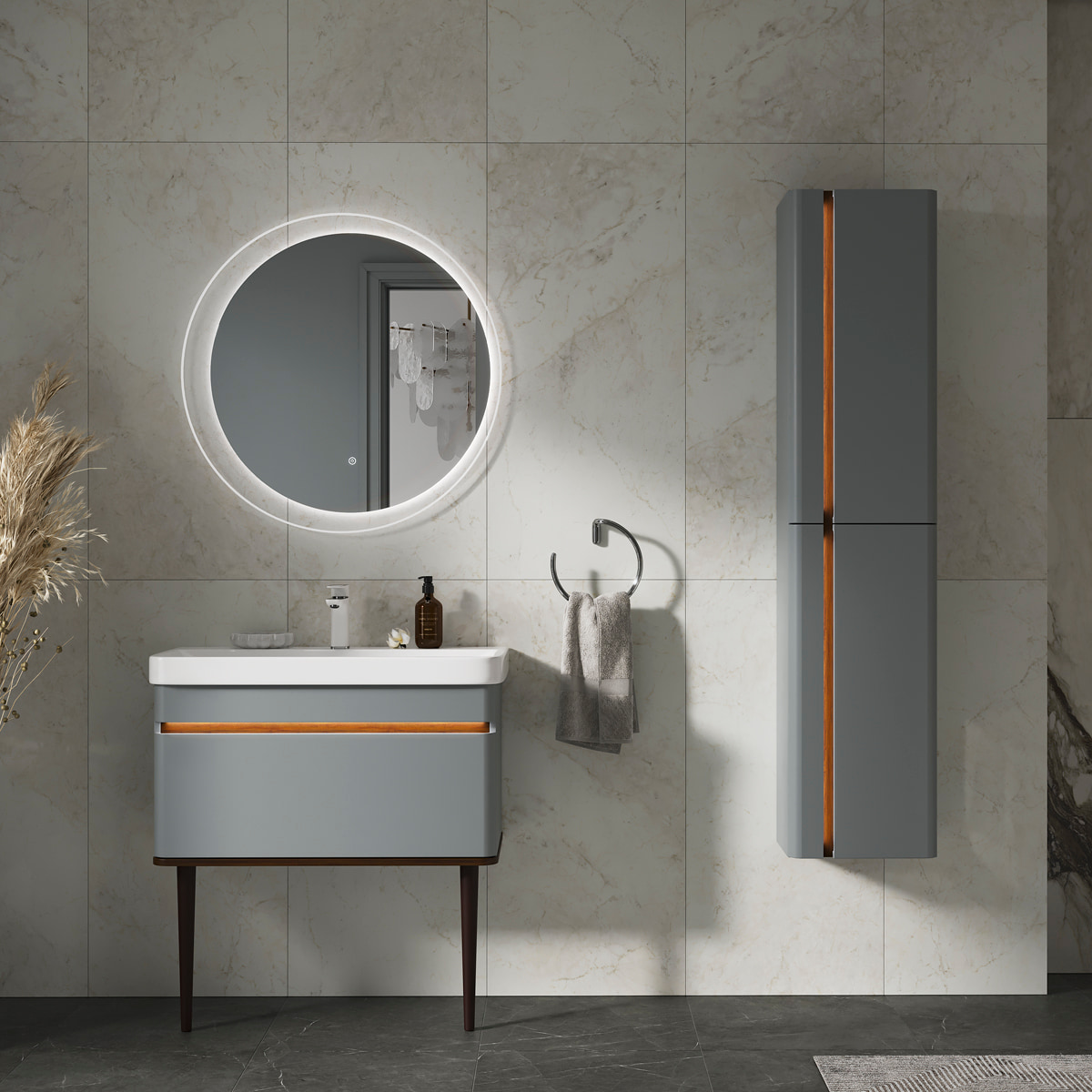 Зеркало EQUIL Elegante D80 с подсветкой, мэйджик