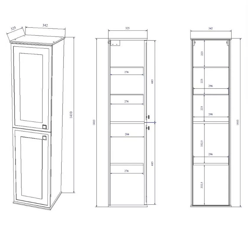 Пенал Sanflor Модена 34 L  подвесной, белый матовый