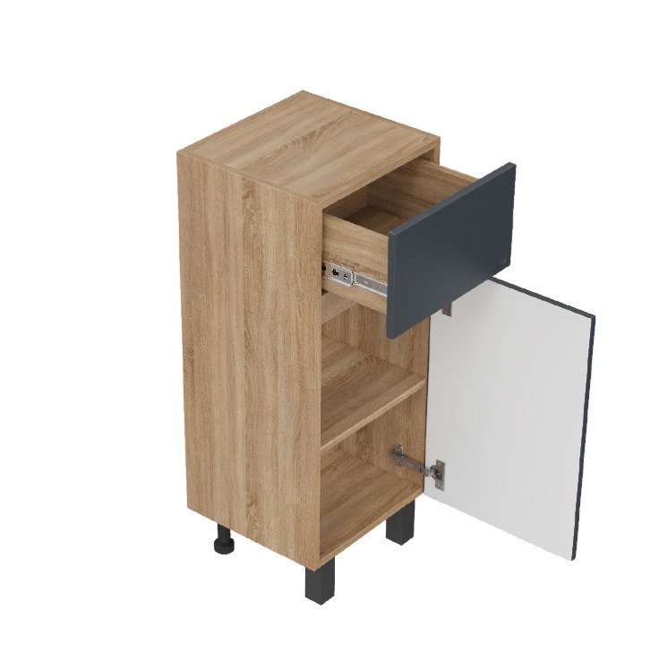 Тумба-комод Onika Милтон 30 напольный, серый/дуб сонома