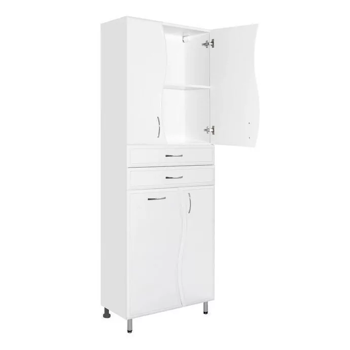 Пенал Style Line Волна 70 напольный с корзиной, белый