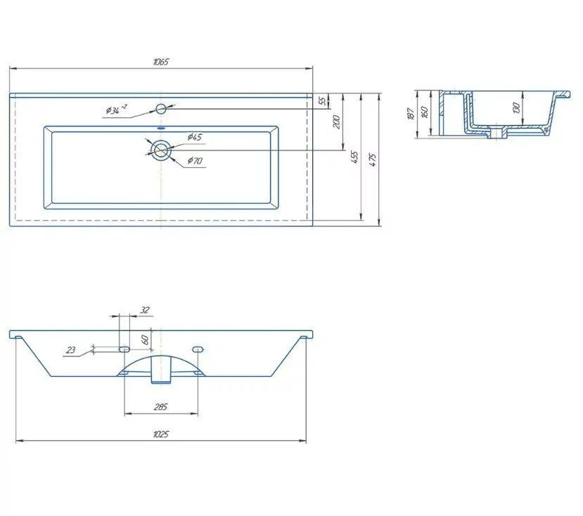 Тумба с раковиной Sanflor Ванесса 105 напольная, белая от магазина Vanna-Vanna.ru!