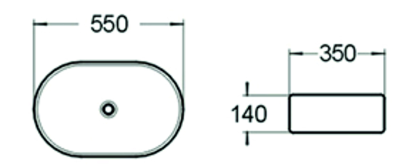 Раковина SantiLine SL-1018 накладная, белая