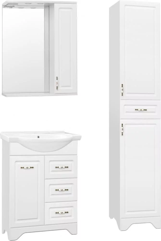 Зеркало со шкафчиком Style Line Олеандр-2 65/С R свет, белый