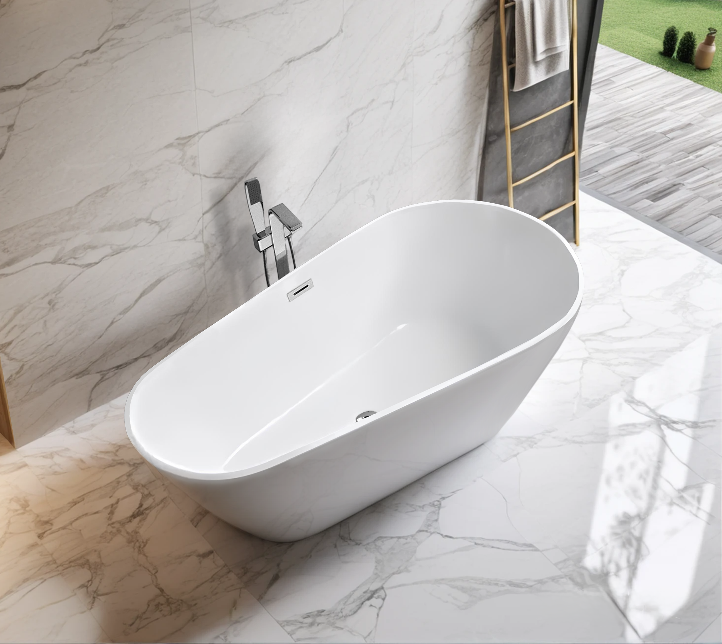 Ванна акриловая Ceruttispa MIMI170II (1700x800x600) отдельностоящая, белая