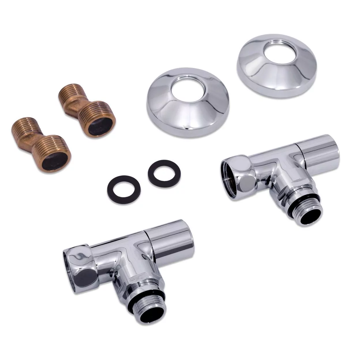 Вентиль запорный угловой Laris г/ш 3/4х1/2 хром ZZ-4701 2 шт. от магазина Vanna-Vanna.ru!