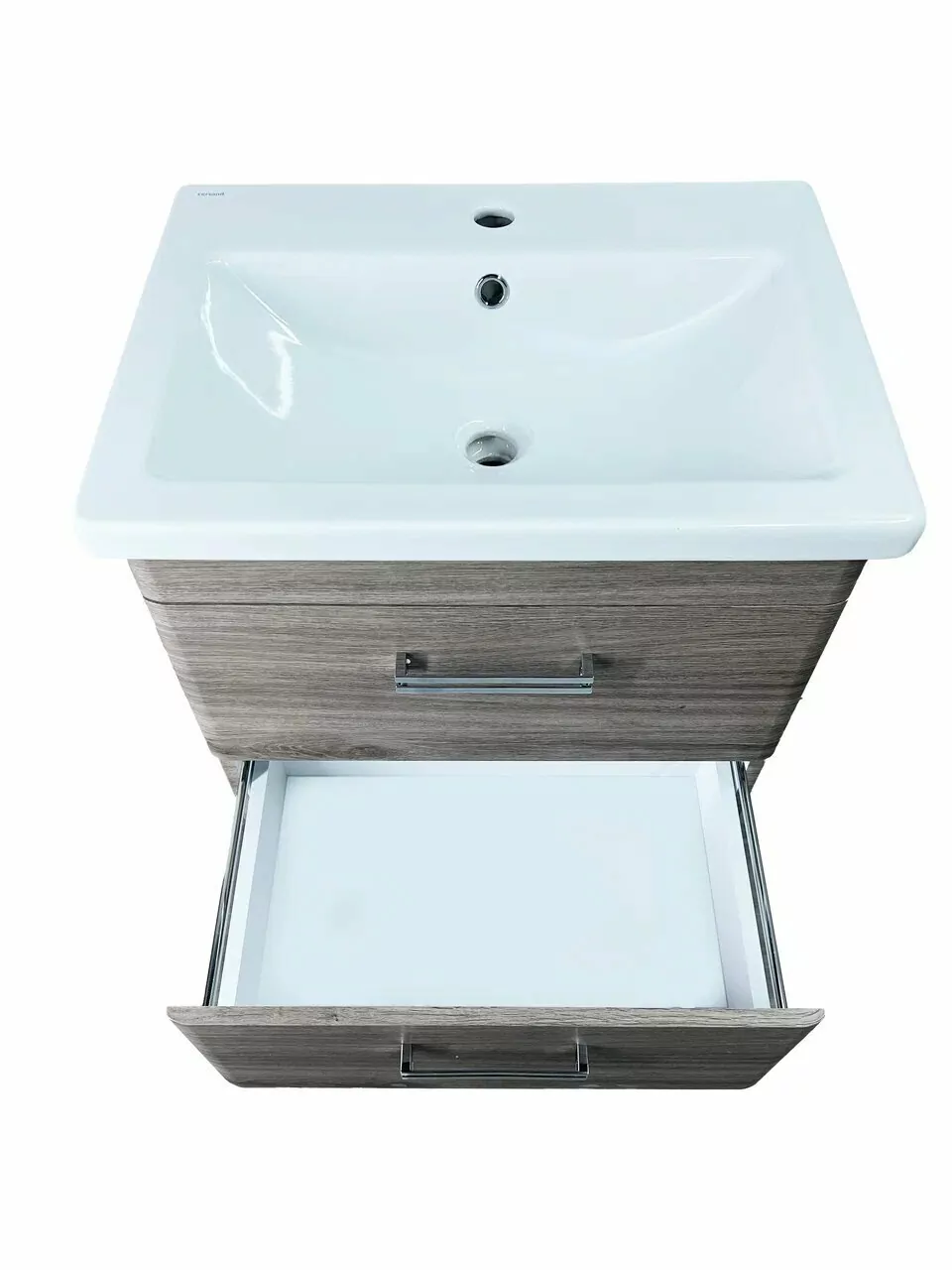 Тумба подвесная Style Line Лотос 60 с раковиной Como 60, сосна лофт