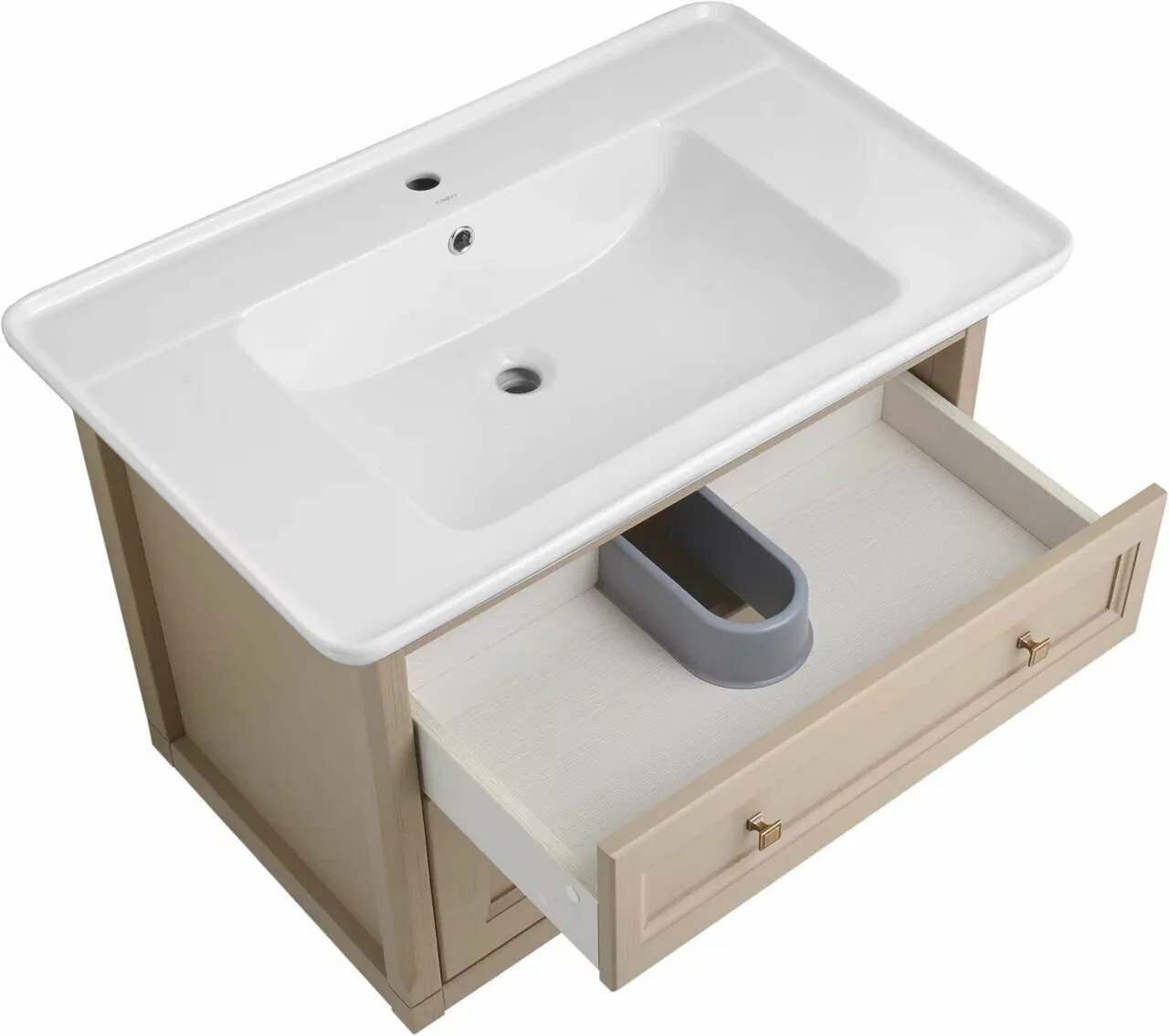 Тумба с раковиной ASB Woodline Толедо 85 подвесная, капучино от магазина Vanna-Vanna.ru!