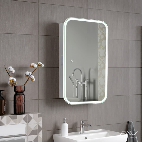 Зеркало-шкаф Alavann Lana 50 свет, холодный, белый