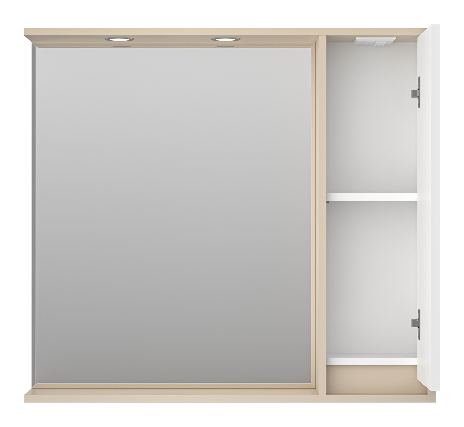 Зеркало с шкафчиком Brevita Balaton 90 R, белый/бежевый