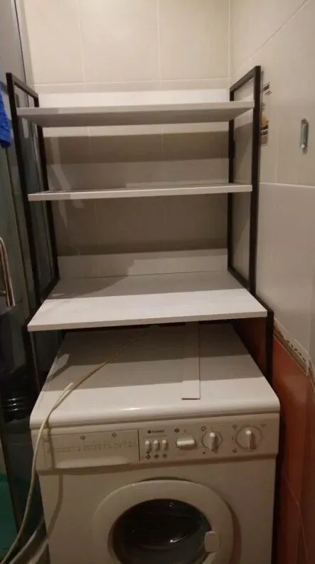 Стеллаж Sanflor над стиральной машиной 63.5х46.5х160 см черный муар 82613188