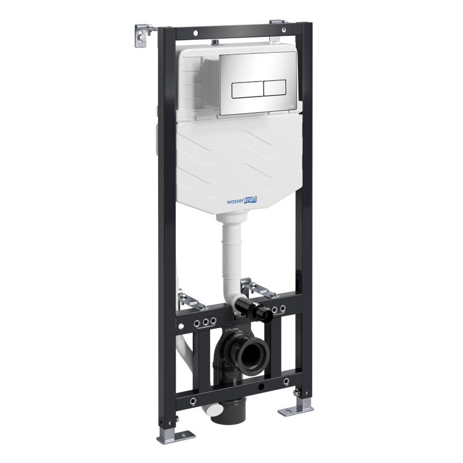 Инсталляция WasserKraft Aller 10TLT.010.ME.CH03 для подвесного унитаза, с кнопкой, хром