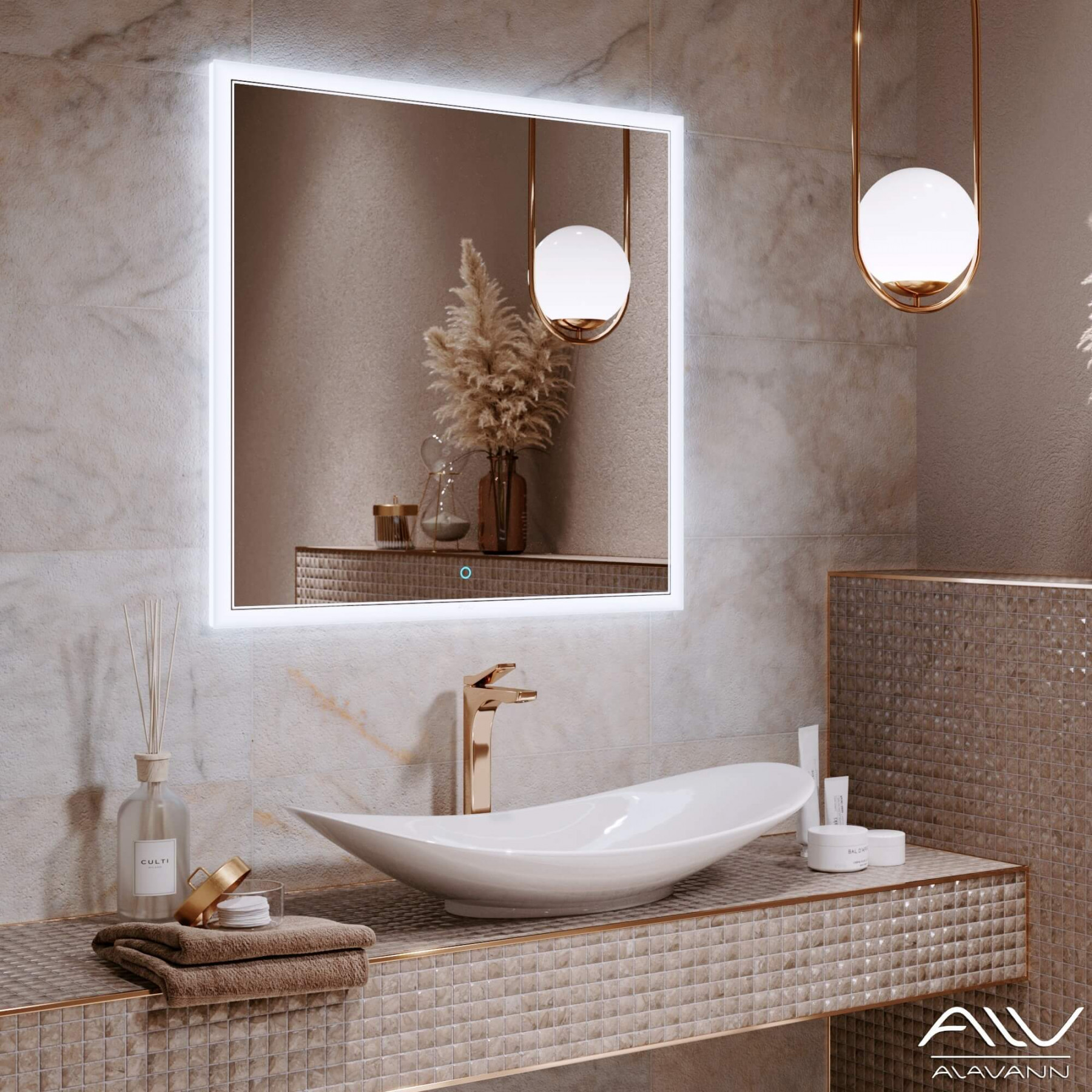 Зеркало Alavann Emma 70 свет, сенсор