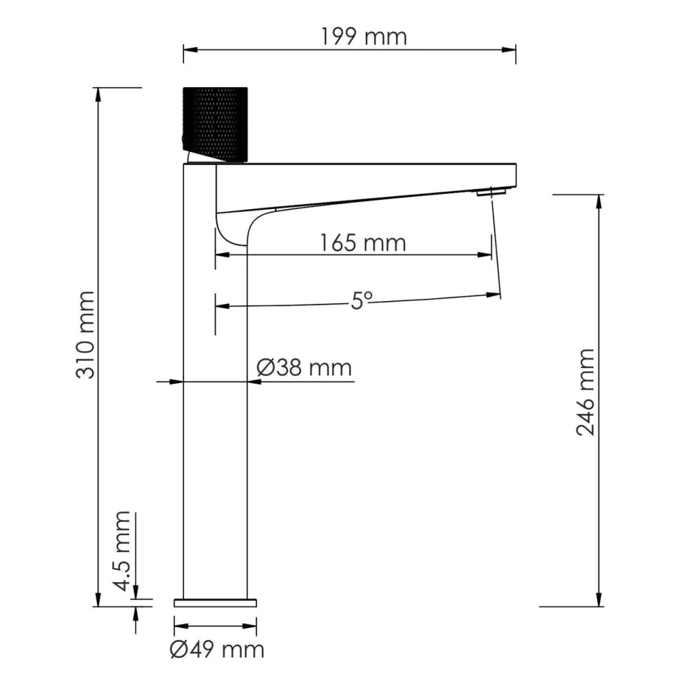 Смеситель для раковины WasserKraft Schunter 8203H матовое золото от магазина Vanna-Vanna.ru!