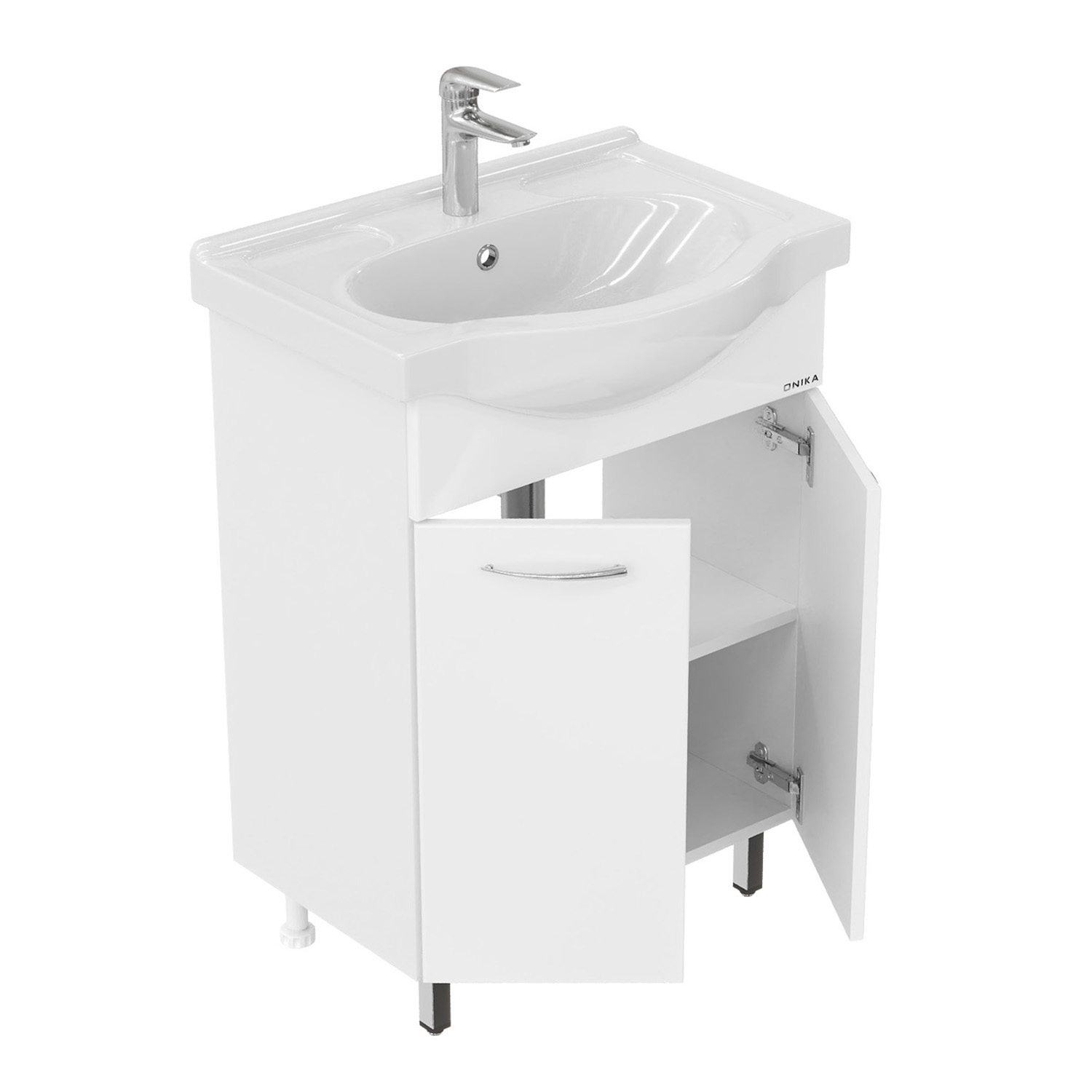 Тумба с раковиной Onika Селигер 60.10 напольная, белая