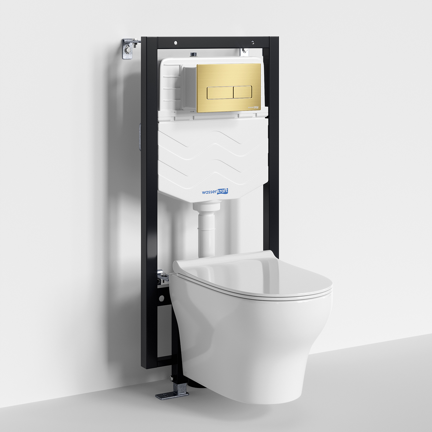 Унитаз подвесной WasserKRAFT 56TLT.010.ME.MG03.H001 с инсталляцией и кнопкой, белый