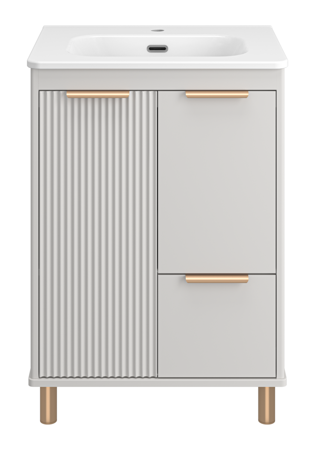 Тумба с раковиной Brevita Risacca Crema 60 напольная, серый