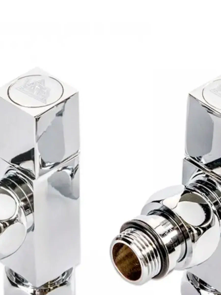 Кран для полотенцесушителя / вентиль угловой Energy, 1/2'' - 3/4'', цвет хром, ручка квадрат - 2 шт.