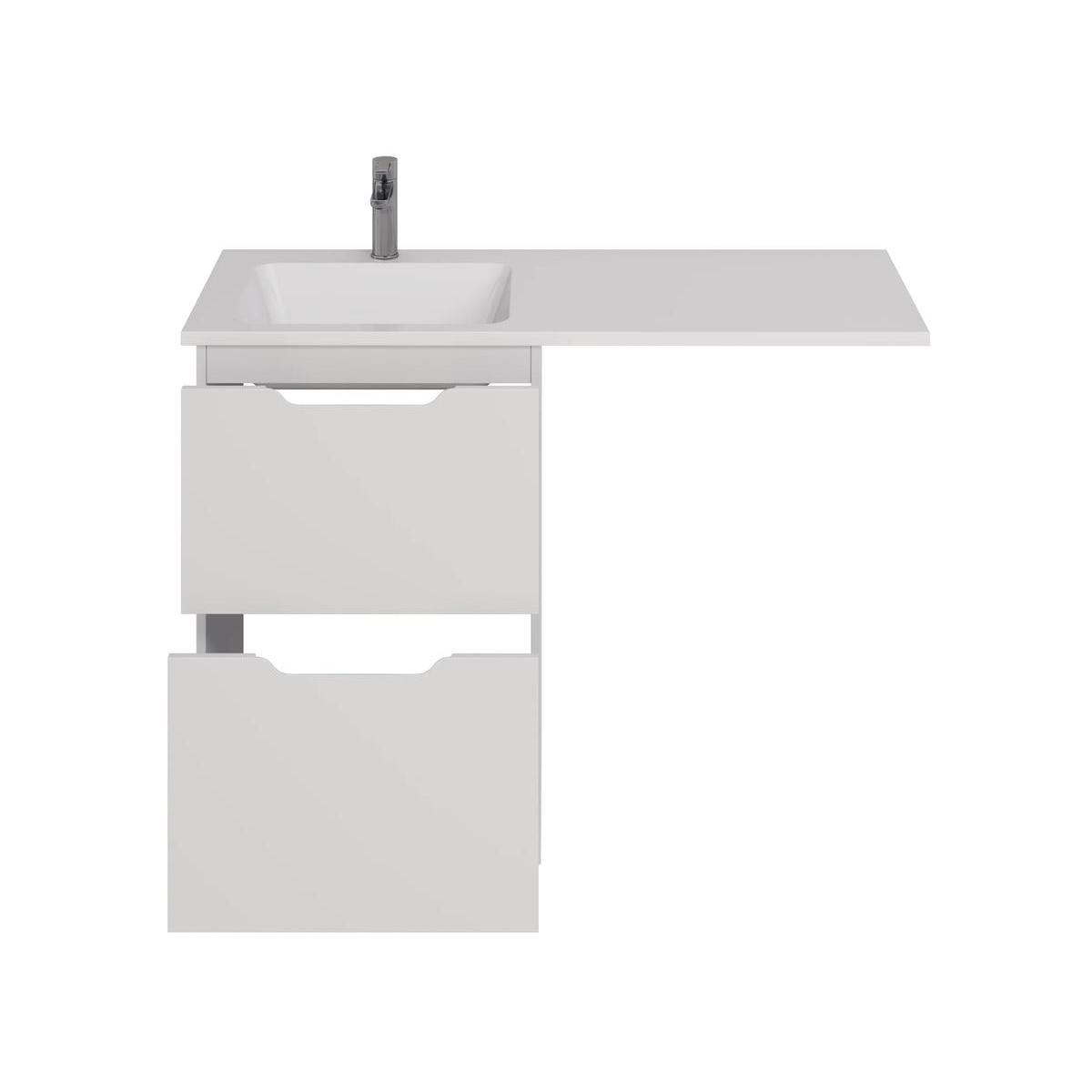 Тумба напольная Dreja Bona 60, с раковиной 120 см чаша слева, белый