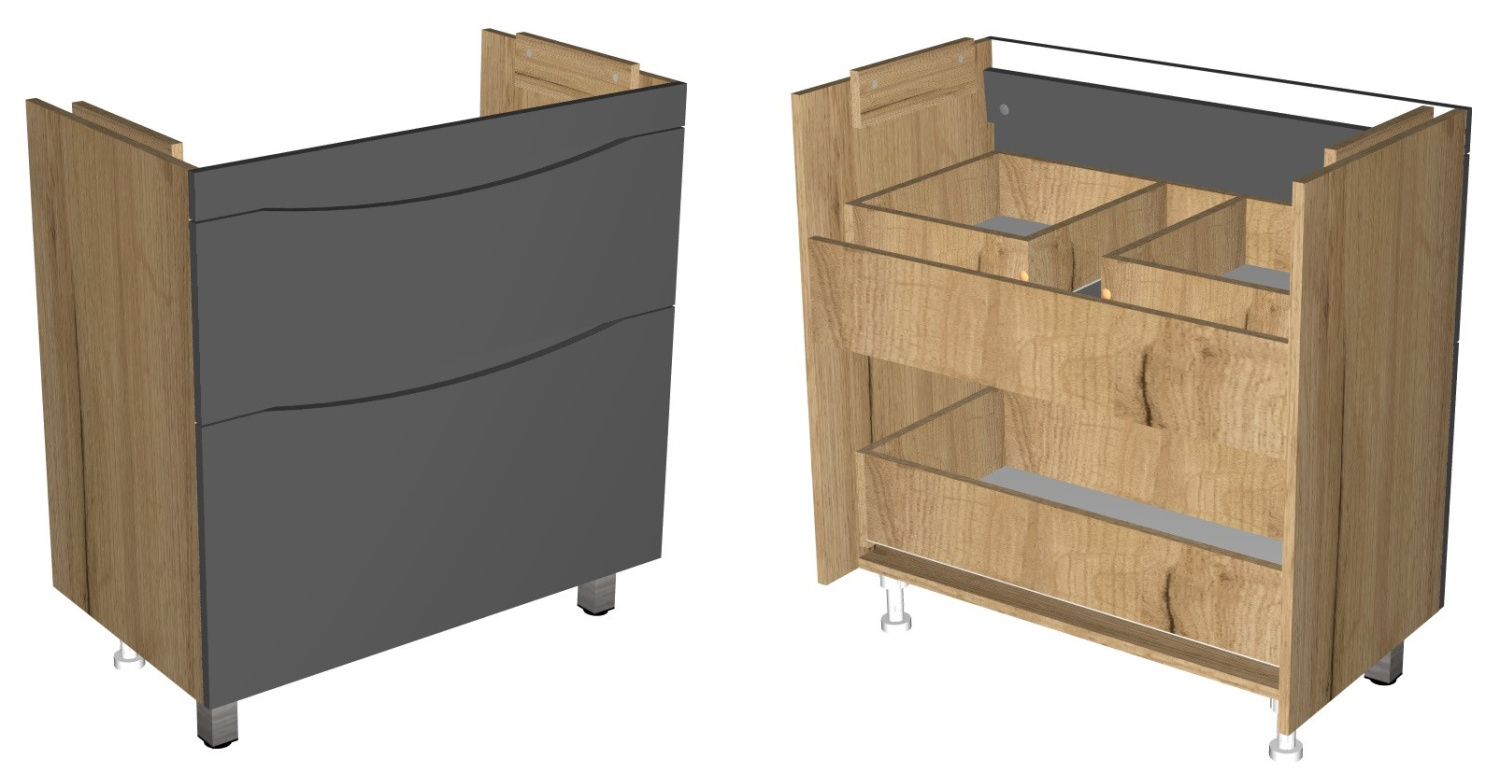 Тумба напольная Corozo Лиана 80 с раковиной Сомо 80, дуб/графит