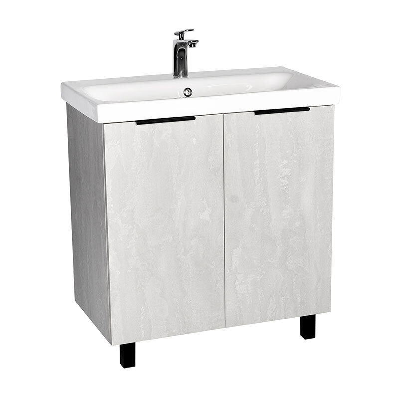 Тумба напольная Viant Берлин 80 с раковиной Moduo 80, цемент