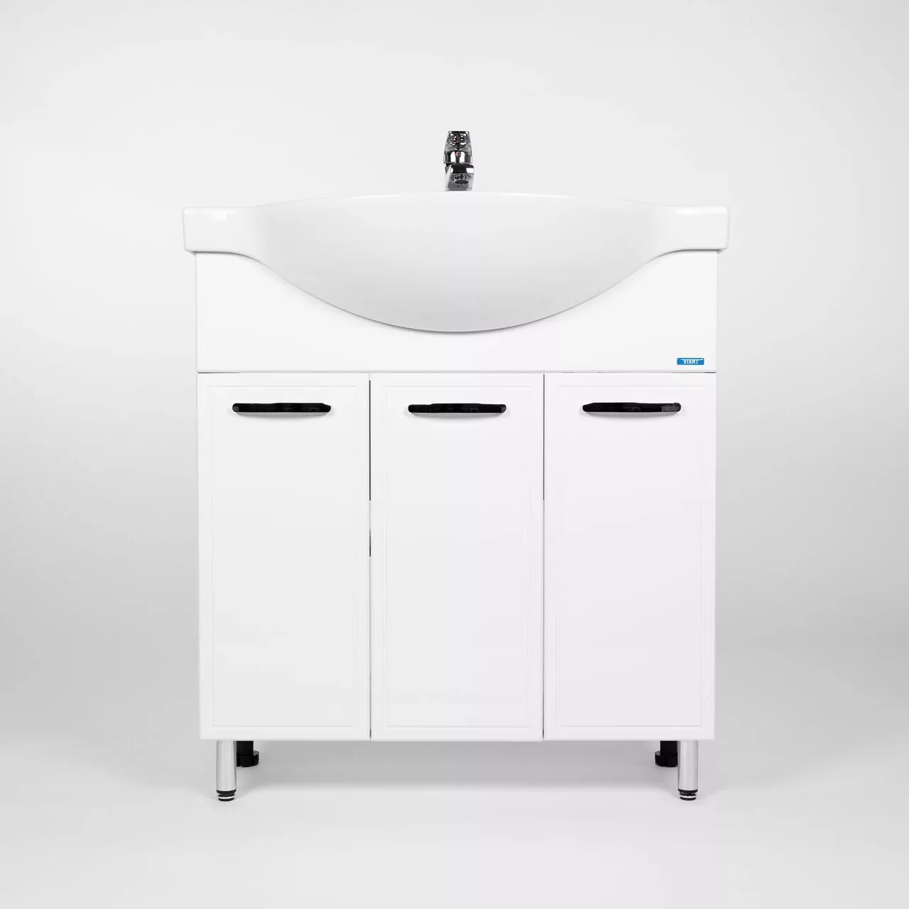 Тумба напольная Viant Милан 80 с раковиной Erica 80, белый