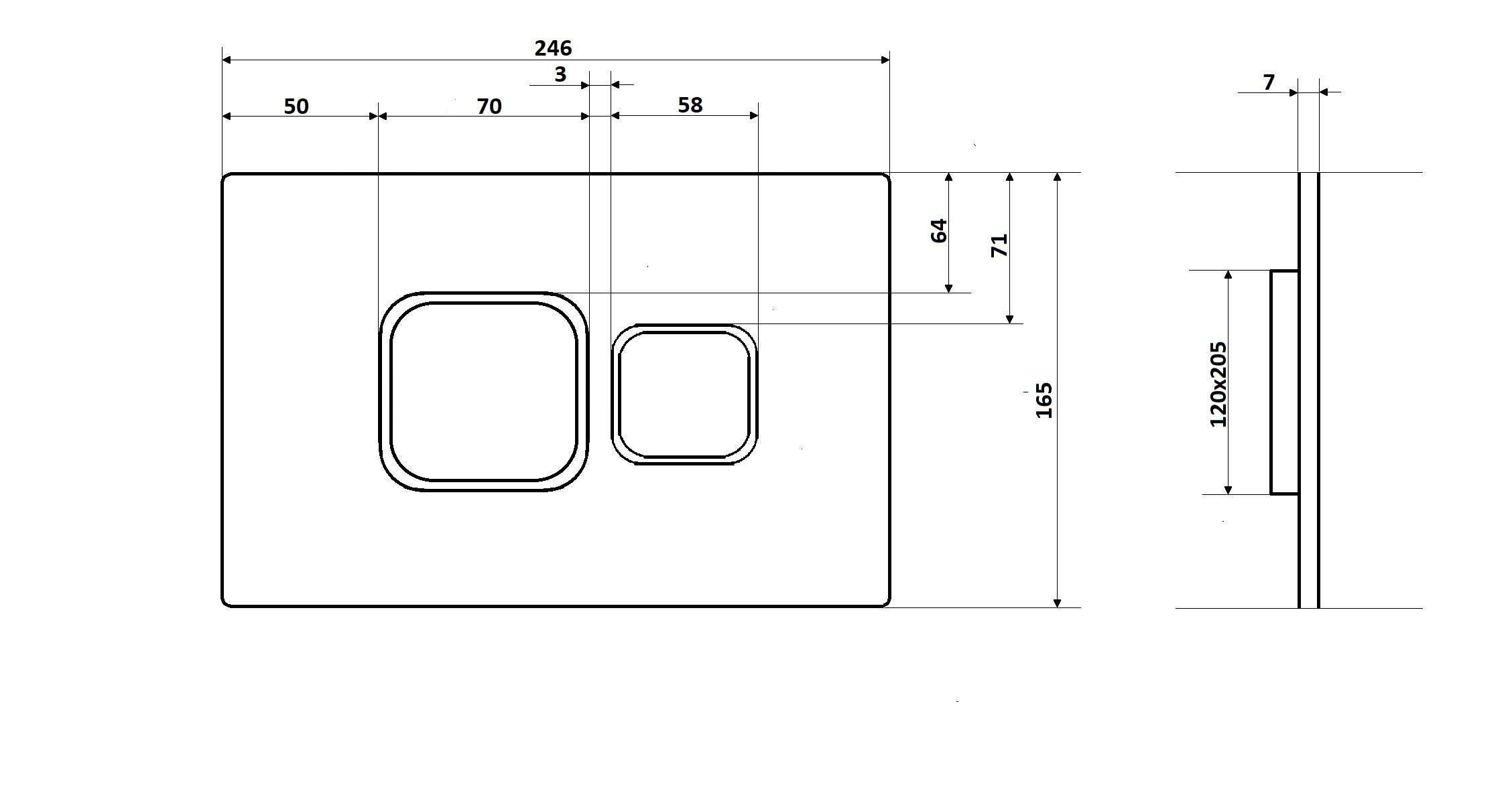 Кнопка смыва Ceruttispa CR01CH (хром)