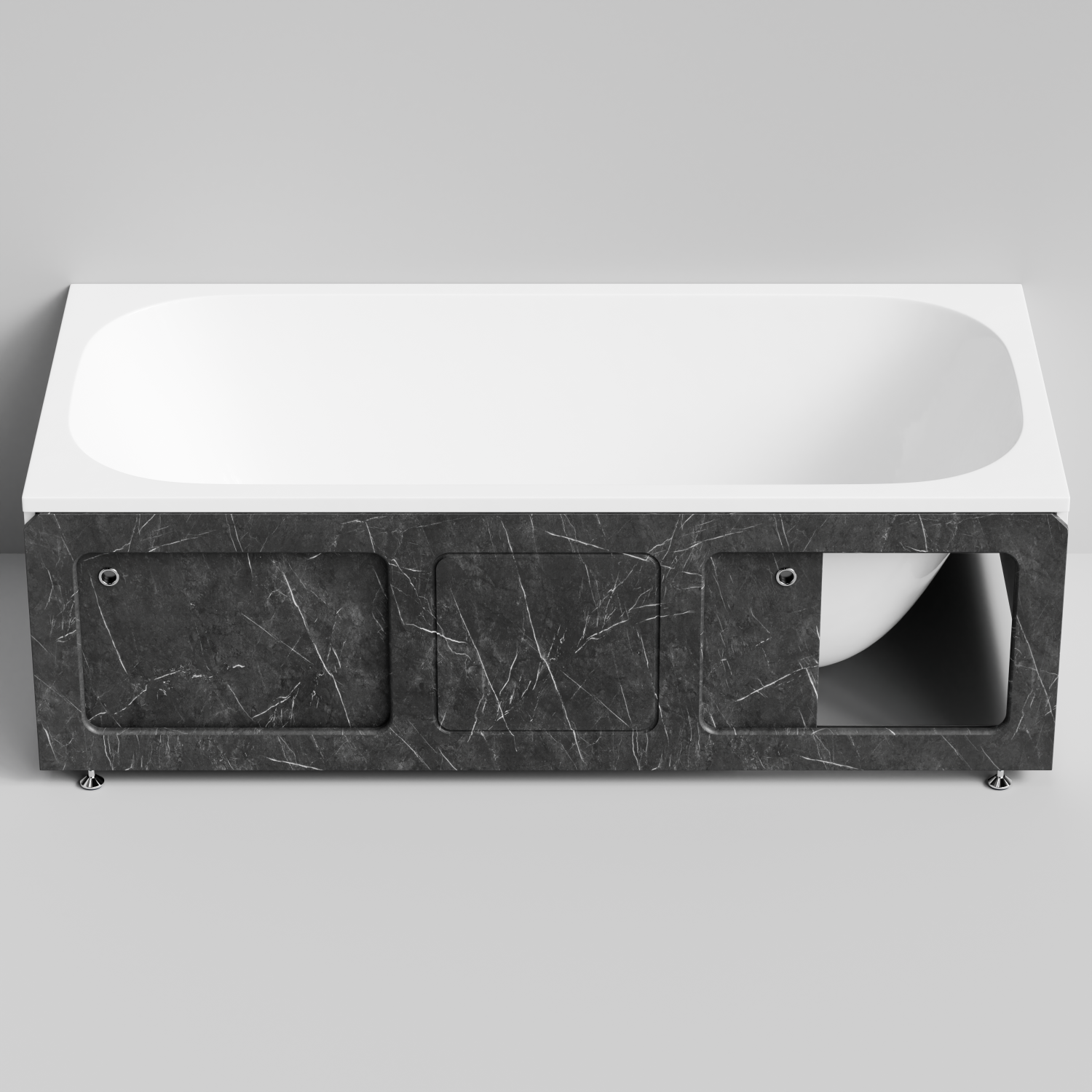 Экран под ванну Vod-ok Хит 180 раздвижной Мрамор Графит софт тач