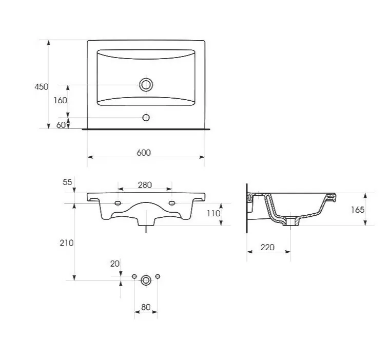Тумба с раковиной Sanflor Бруклин 60 подвесная, бетон пайн, экзотик от магазина Vanna-Vanna.ru!