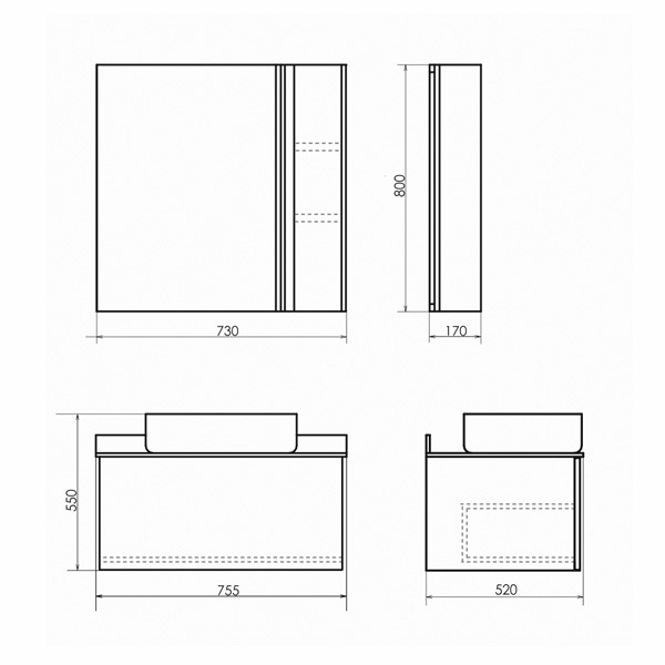 Тумба подвесная Comforty Эдинбург-75 бетон светлый с черной столешницей с раковиной Comforty T-Y9378 от магазина Vanna-Vanna.ru!