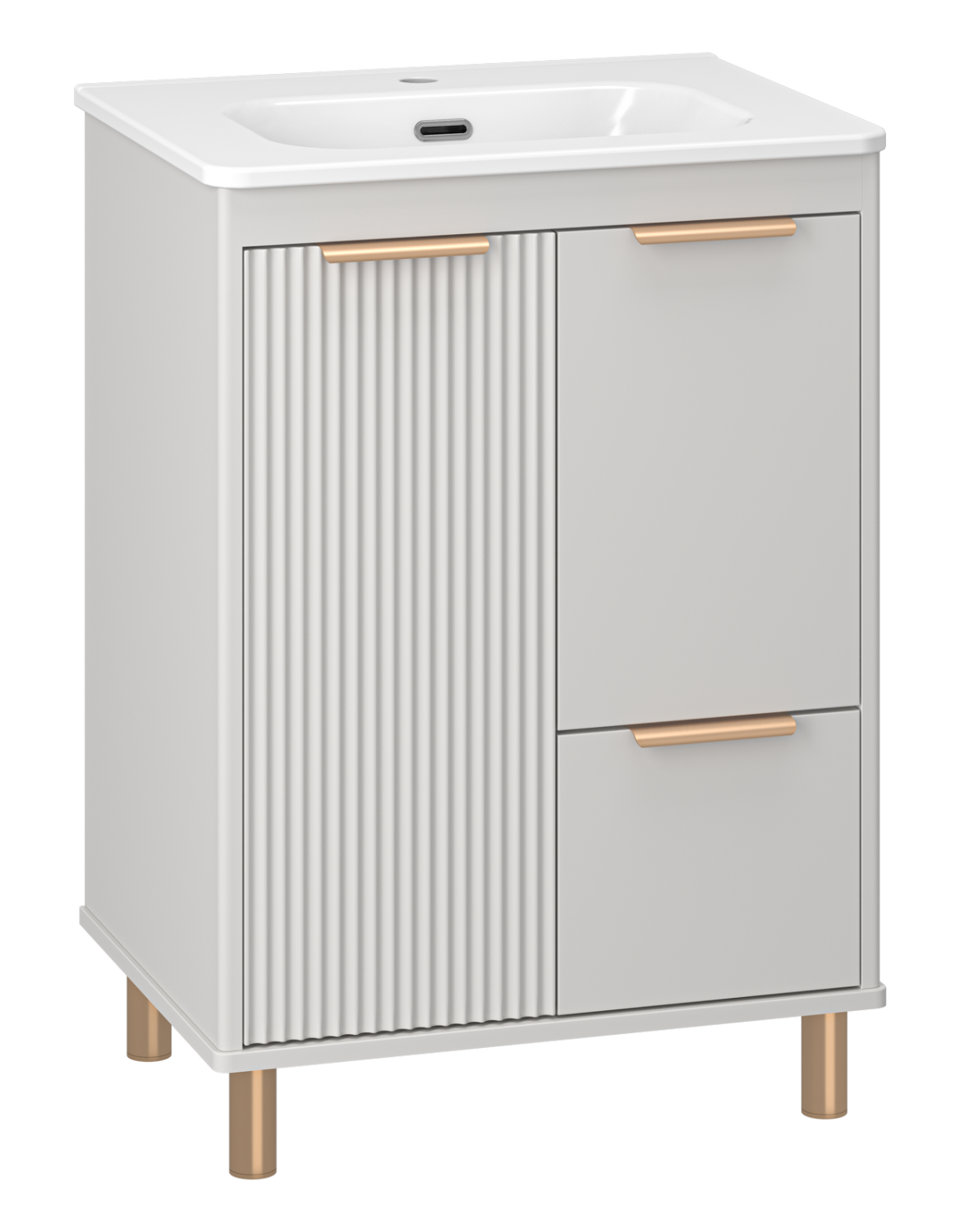 Тумба с раковиной Brevita Risacca Crema 60 напольная, серый