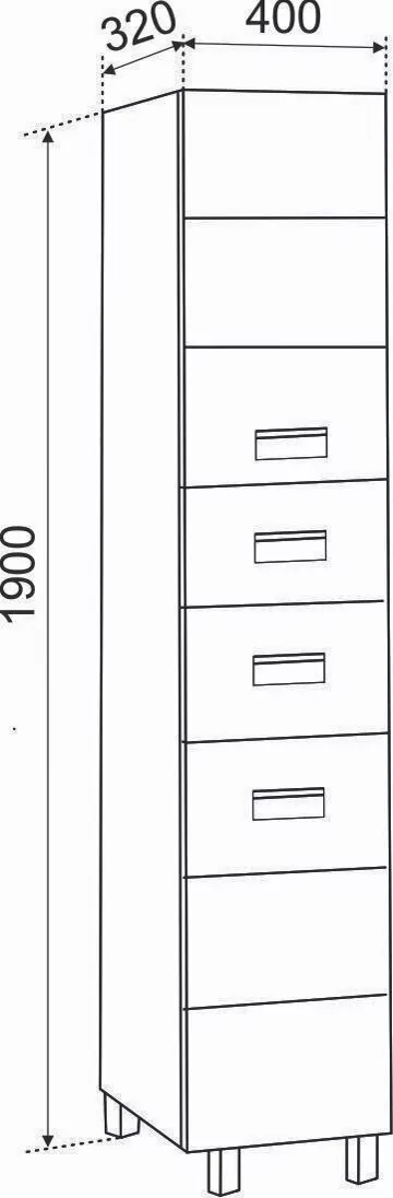 Пенал Emmy Монтана 40 L/R напольный, белый