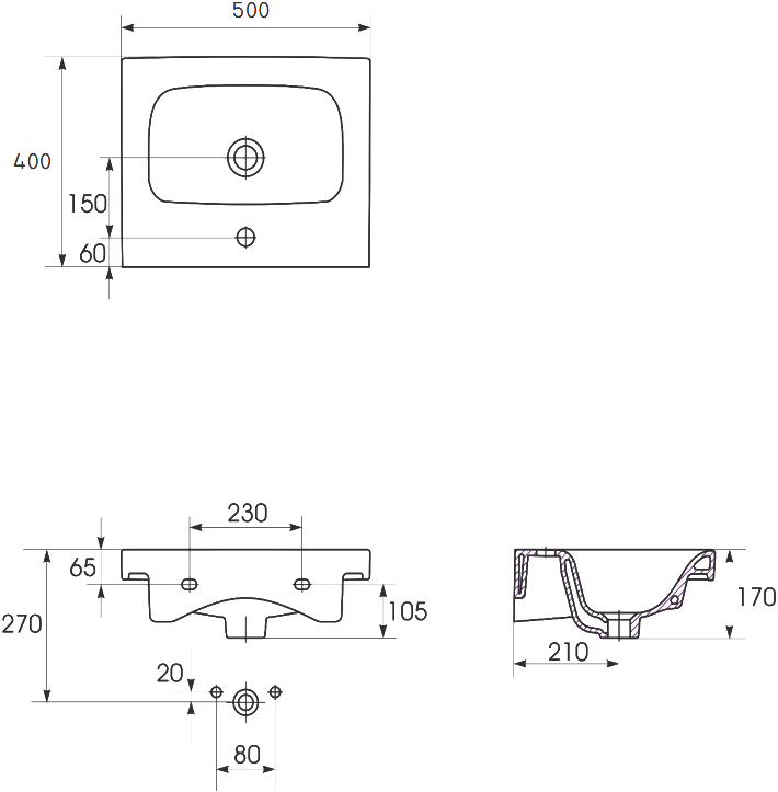 Тумба напольная SanStar Модена 50 с раковиной Moduo 50, белая