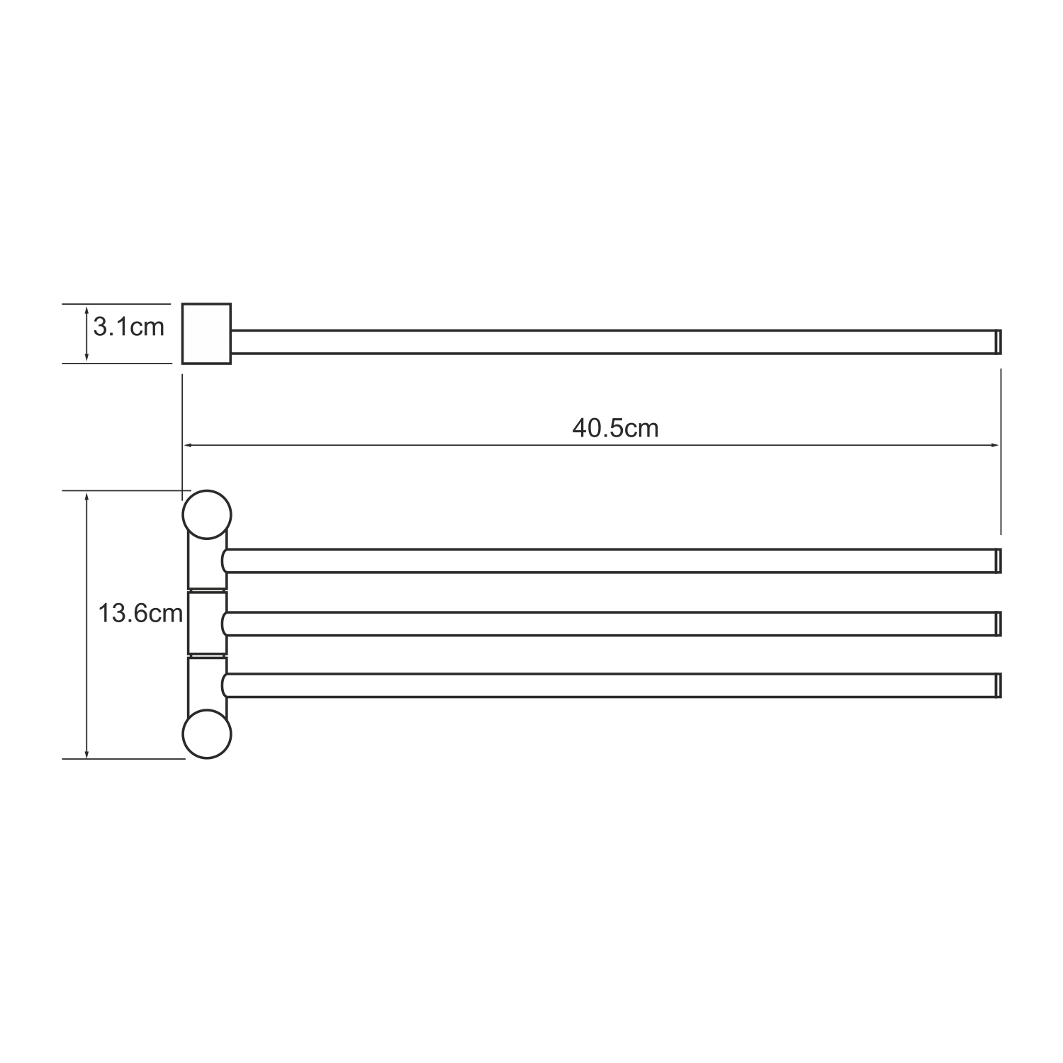 Полотенцедержатель WasserKRAFT K-1033POLISHED GOLD тройной, PVD-покрытие глянцевое золото