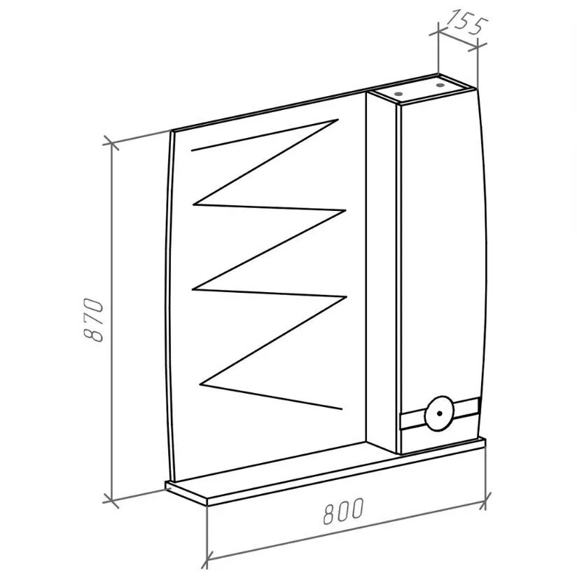 Зеркало со шкафчиком Bellezza Абрис 80 R белый