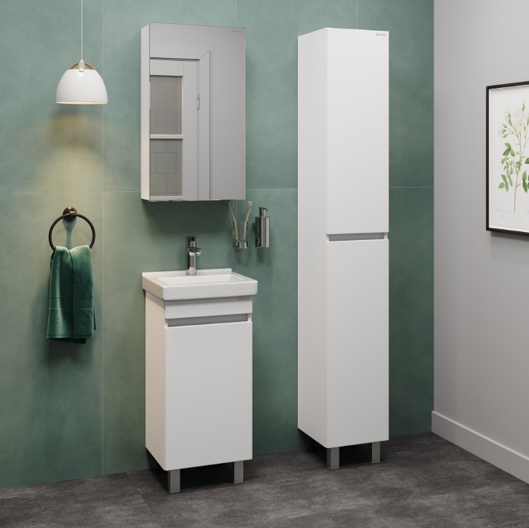 Тумба с раковиной Onika Милтон Квадро 40 напольная, белый, (разборная)