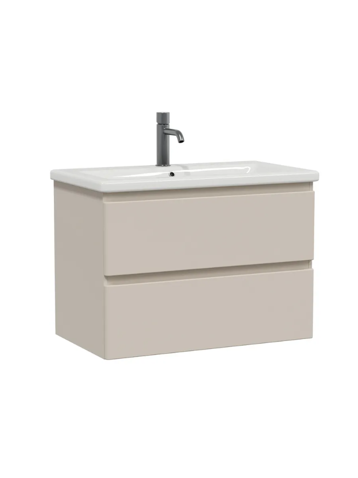 Тумба подвесная SanStar Riana 80 с раковиной Фест 80, cappuccino