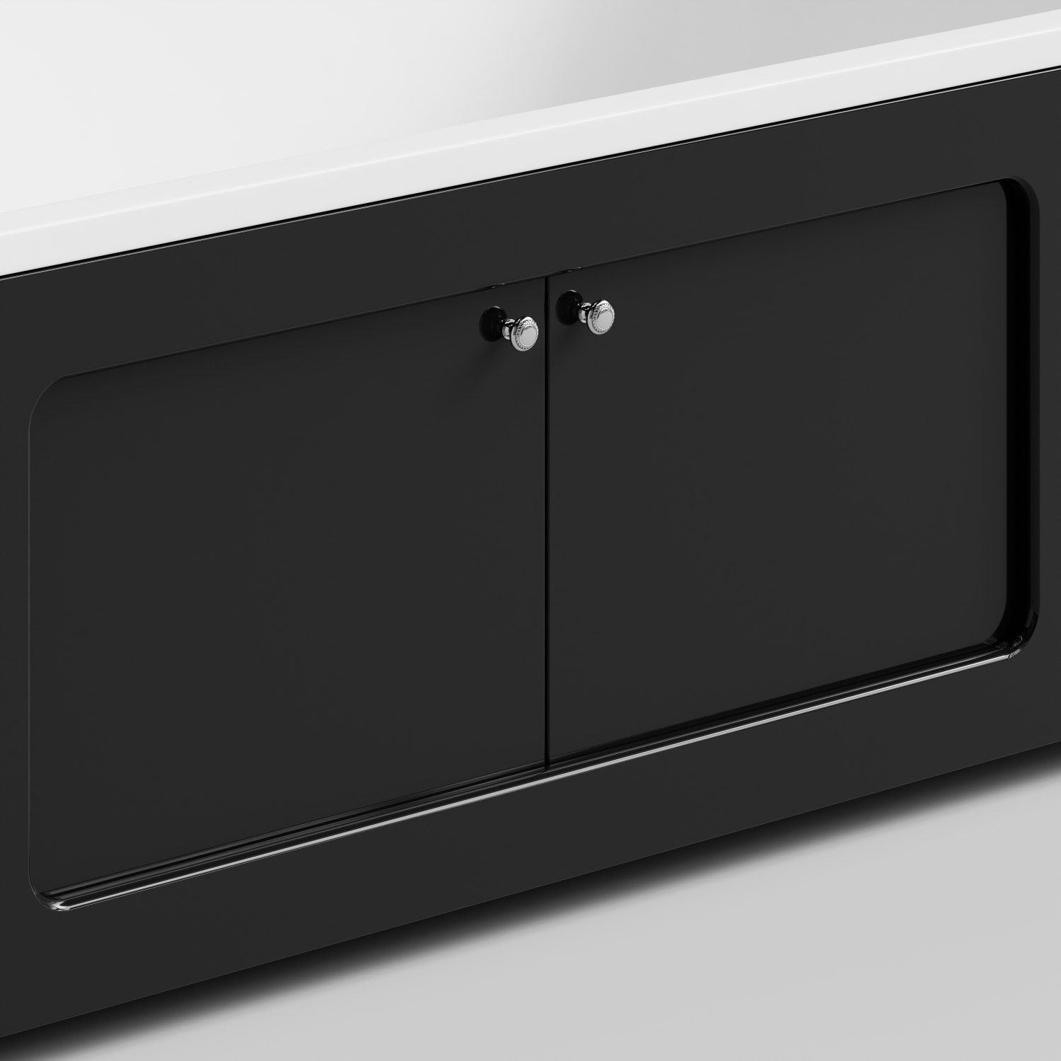 Экран под ванну Vod-ok Лидер 180 раздвижной Черный глянец