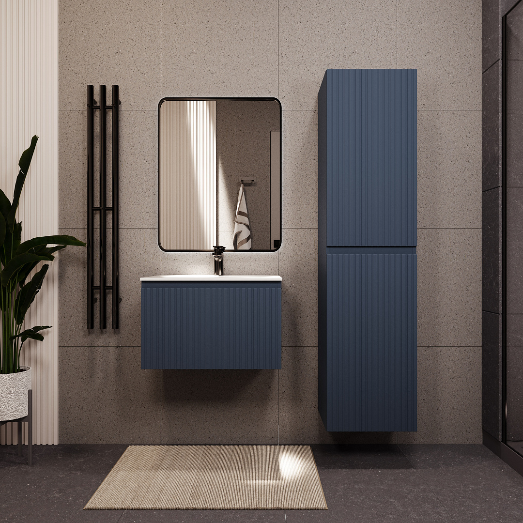 Тумба с раковиной подвесная (60 см) Terminus Vatikan VAT10601703101O, серый шёлк