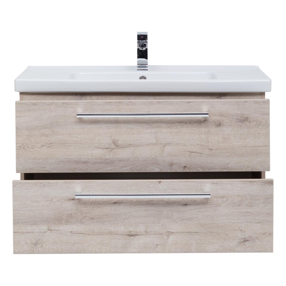 Тумба с раковиной подвесная Dreja Gio 100 см, дуб кантри