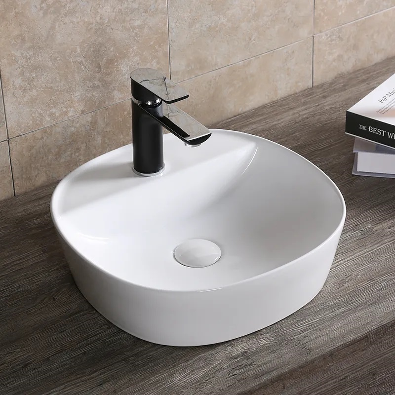 Раковина Ceruttispa CR0075 накладная, белая, квадратная, с отверстием под смеситель 400х400х120