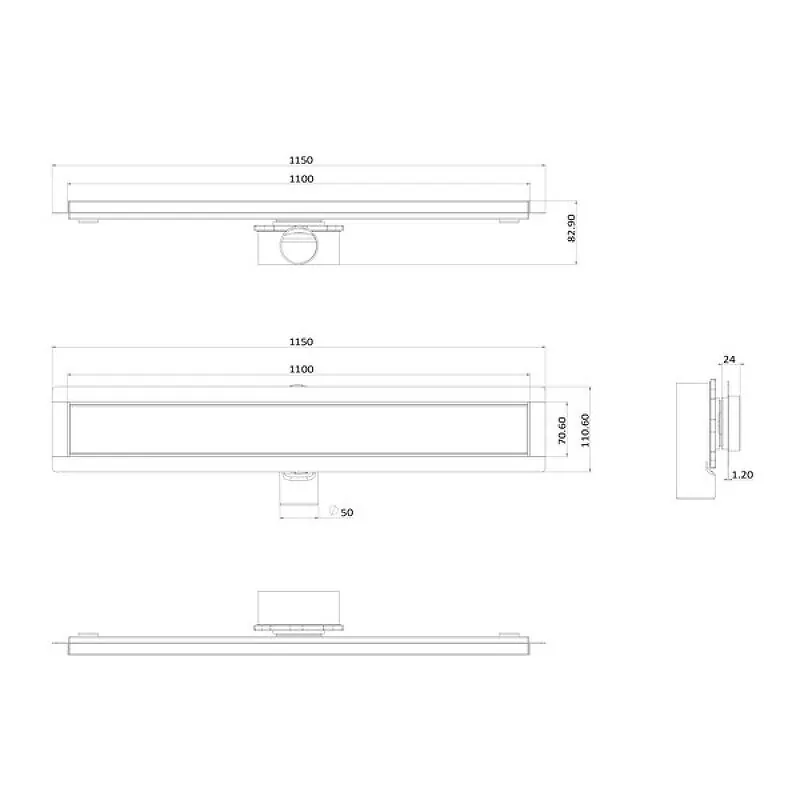 Душевой лоток ALMAes Arianda 110 AR110CH нержавеющая сталь