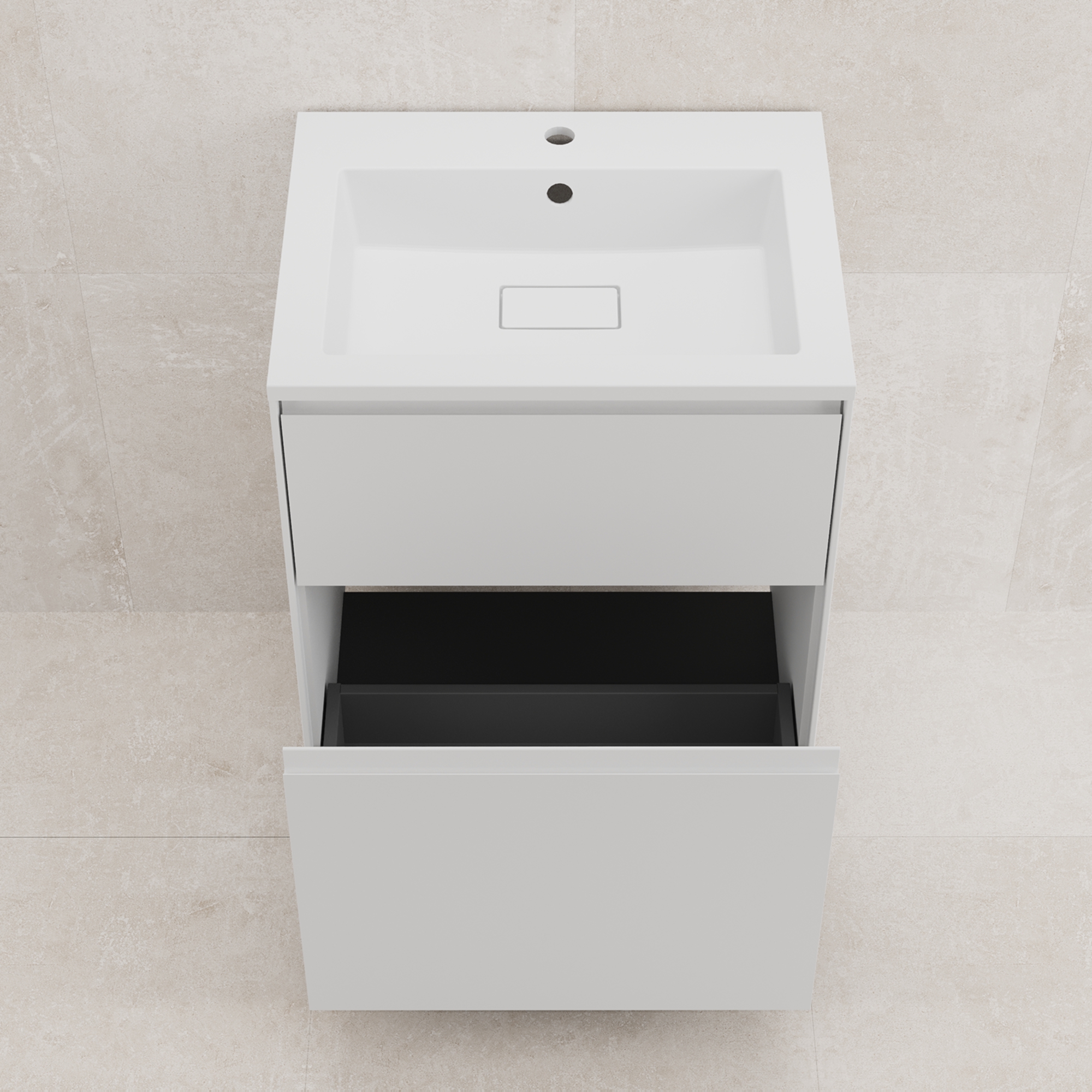 Тумба напольная Style Line Лима 60 с раковиной Line 60, 2 ящика, белый матовый