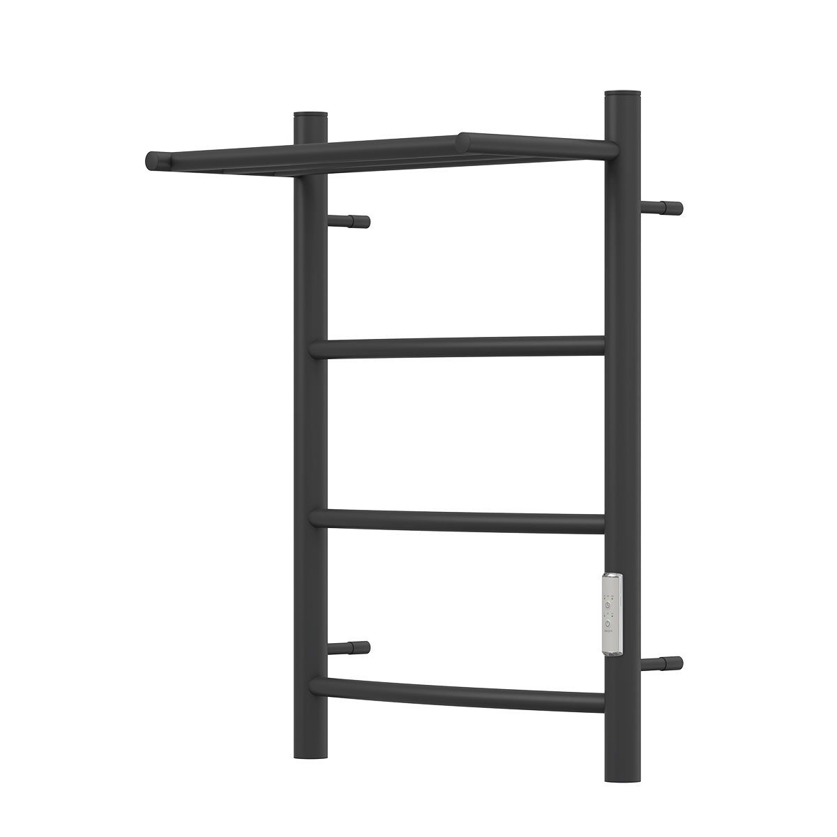 Полотенцесушитель электрический APEXTERMO Corona CR01164BM 600x400 с полкой, черный матовый