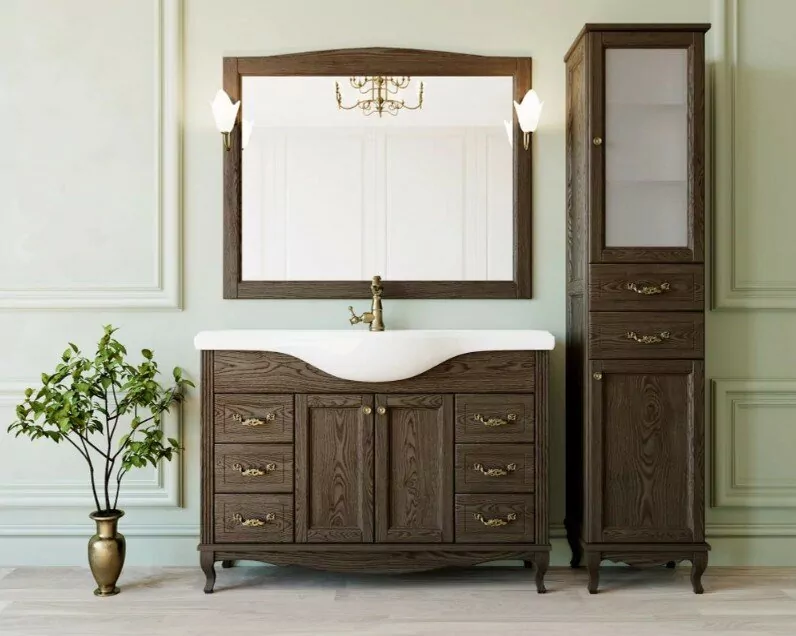 Зеркало ValenHouse Эллина 120 свет, кальяри, бронза