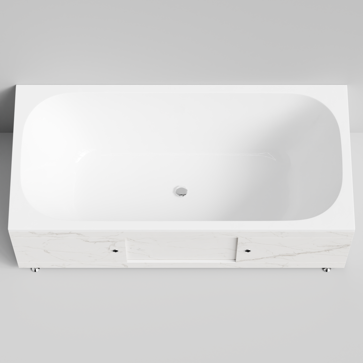 Экран под ванну Vod-ok Купе 180 раздвижной Мрамор Белый натур милк