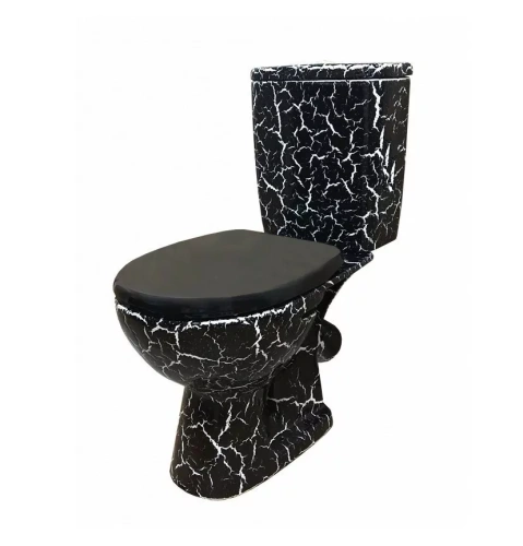 Унитаз Rosa Комфорт напольный, компакт, с косым выпуском, черный кракелюр от магазина Vanna-Vanna.ru!