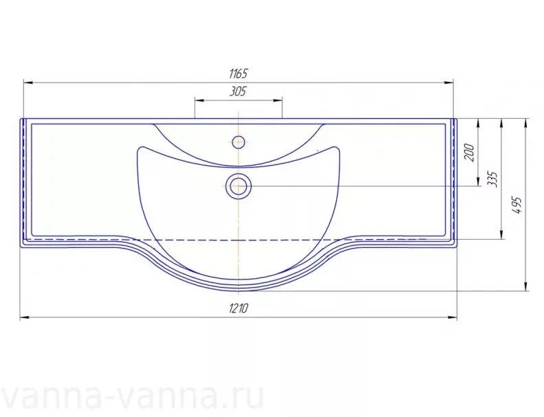 Тумба с раковиной Bellezza Абрис 105 напольная, белая