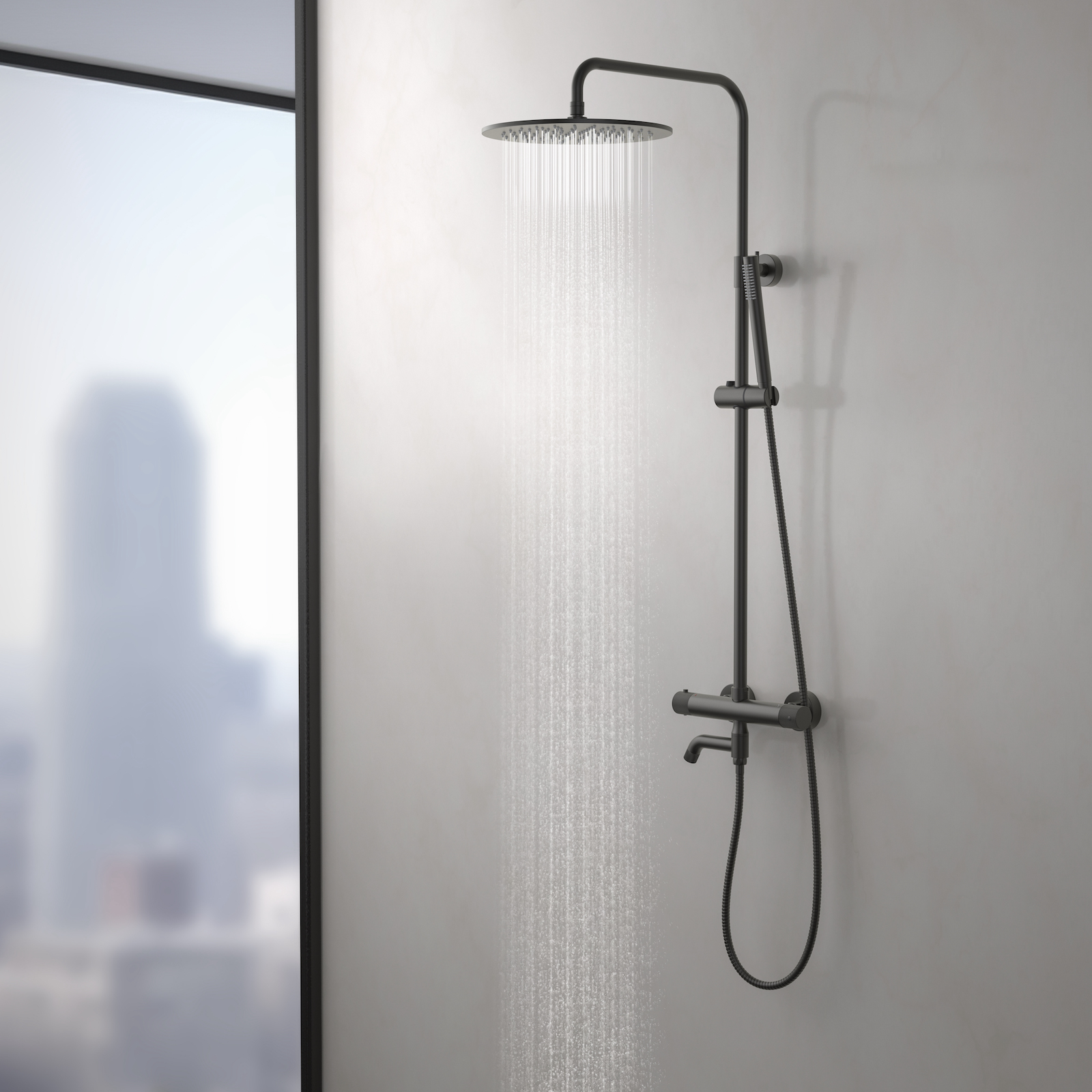 Душевая система с термостатом Timo Saona SX-2380/18 черное золото